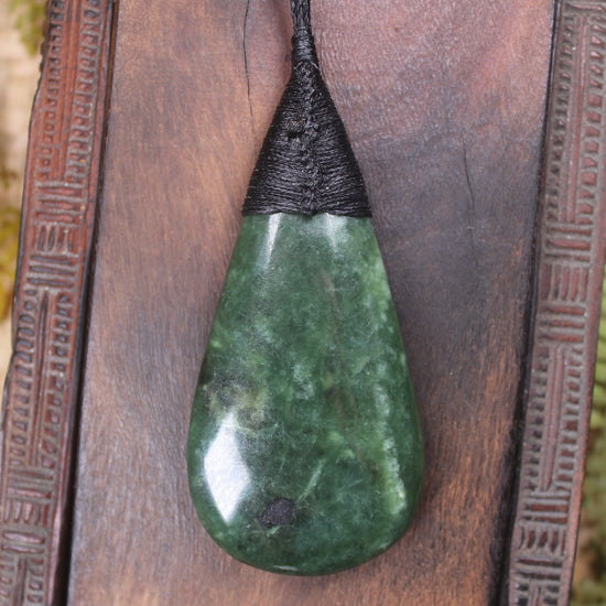 Roimata Teardrop carved from Hapopo Pounamu - NZ Greenstone