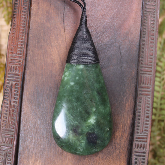 Roimata Teardrop carved from Hapopo Pounamu - NZ Greenstone