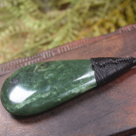 Roimata Teardrop carved from Hapopo Pounamu - NZ Greenstone