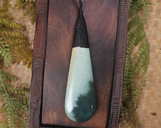Roimata Teardrop carved from Inanga Pounamu - NZ Greenstone