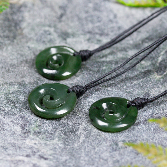 NZ Greenstone XSmall Koru Pendant  Kawakawa Pounamu