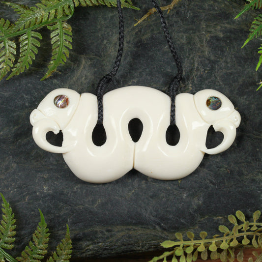 Bone Large Breastplate Pekapeka Pendant (BN203)