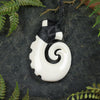 NZ Bone Medium Hei Matau Pendant (BN210)