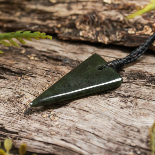 NZ Greenstone Small Freeform Pendant (BP310) Rimu Pounamu