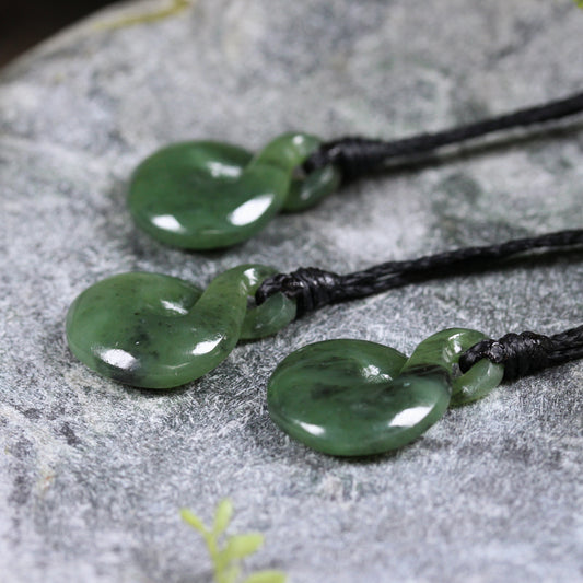 NZ Greenstone XSmall Twist Pendant Hapopo Pounamu