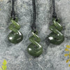 NZ Greenstone XSmall Twist Pendant (BN187) Kawakawa Pounamu