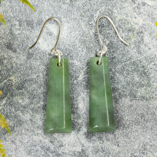 NZ Greenstone Small Toki Earrings (BP731) Hapopo Pounamu