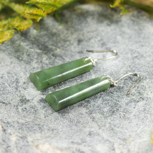 NZ Greenstone Small Toki Earrings (BP731) Hapopo Pounamu