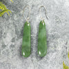 NZ Greenstone Small Roimata Earrings (BP733) Hapopo Pounamu