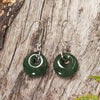NZ Greenstone XSmall Porowhita Earrings (BM454) Hapopo Pounamu