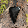 NZ Black Obsidian Small Freeform Niho Taniwha Tooth Pendant (BP765)