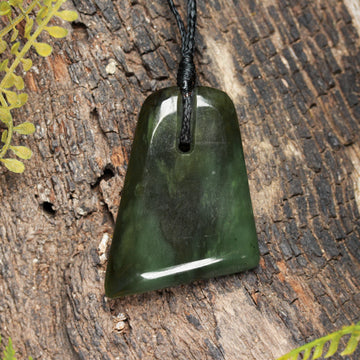 NZ Greenstone Small Freeform Toki Pendant (BP769) Rimu Pounamu