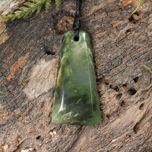 NZ Greenstone Small Freeform Toki Pendant (BP771) Hapopo Pounamu