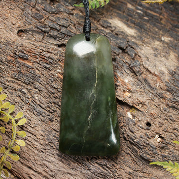 NZ Greenstone Medium Freeform Toki Pendant (BP775) Rimu Pounamu