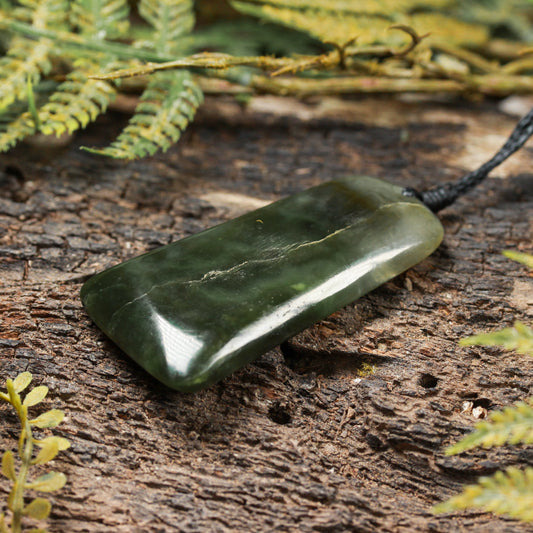 NZ Greenstone Medium Freeform Toki Pendant (BP775) Rimu Pounamu