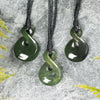 NZ Greenstone XSmall Twist Pendant (BN189) Kawakawa Pounamu