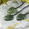 NZ Greenstone Small Koru Heart Pendant (BN192) Hapopo Pounamu