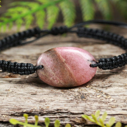 NZ Rhodonite Adjustable Cord Bracelet (BN193)