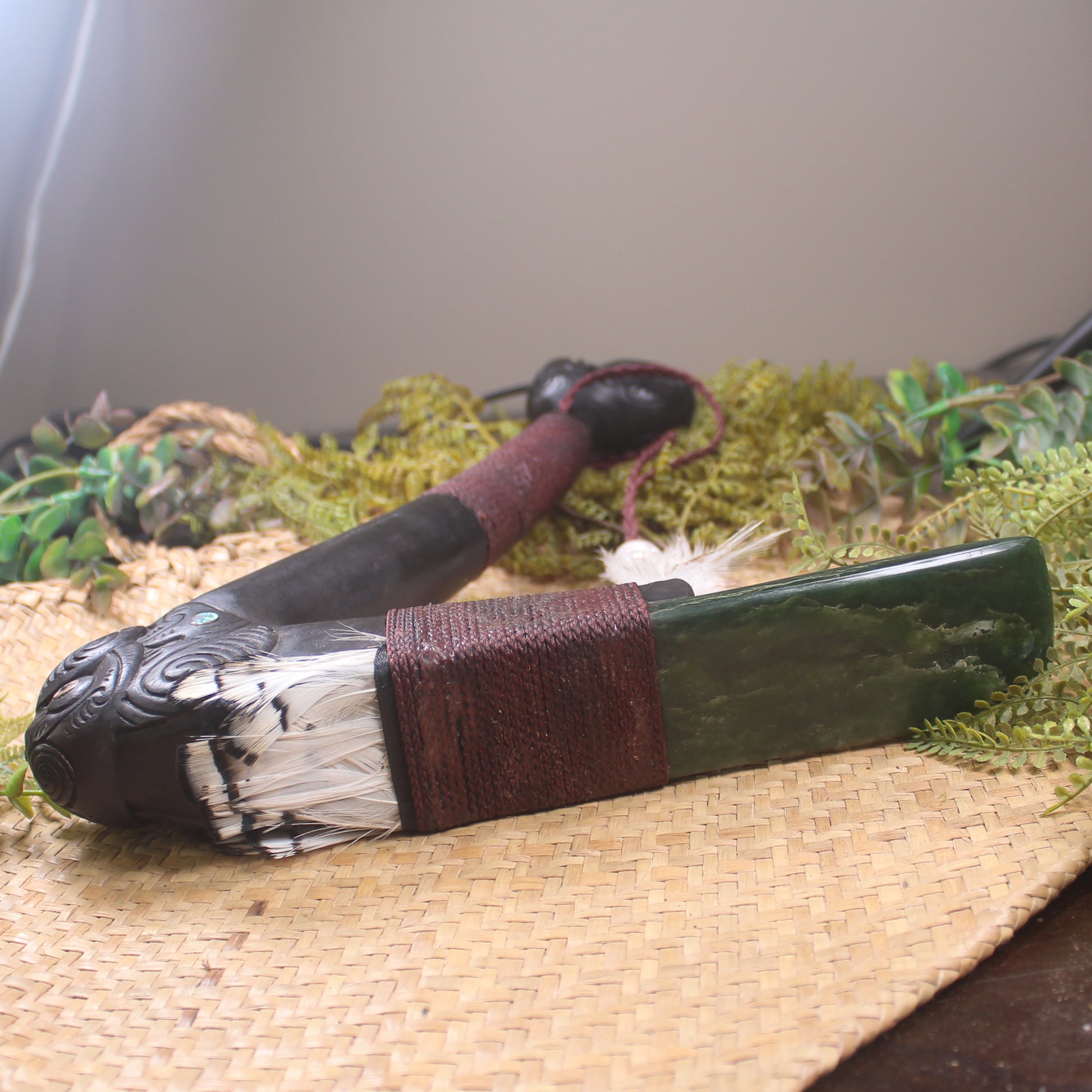 Toki Poutangata with Kawakawa Pounamu - NZ Greenstone