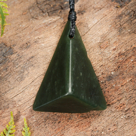 NZ Greenstone Small Freeform Pendant (BN429) Kawakawa Pounamu