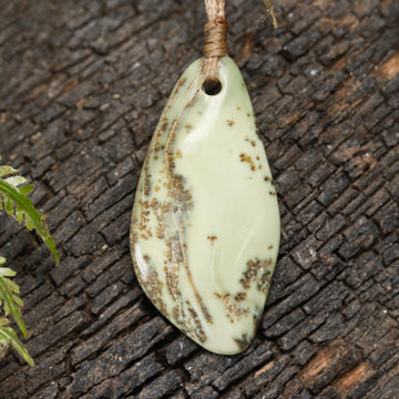 NZ Greenstone Small Freeform Pendant (BP238) Flower Jade Pounamu