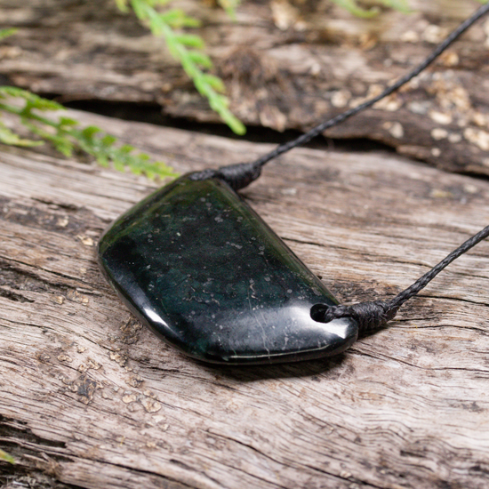 NZ Serpentine Small Freeform Shield or Breastplate Pendant