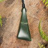 NZ Greenstone Small Freeform Toki Pendant (BN478) Kawakawa Pounamu
