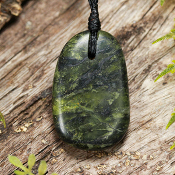 NZ Greenstone Small Freeform Roimata Pendant (BN464) Douglas Creek Pounamu