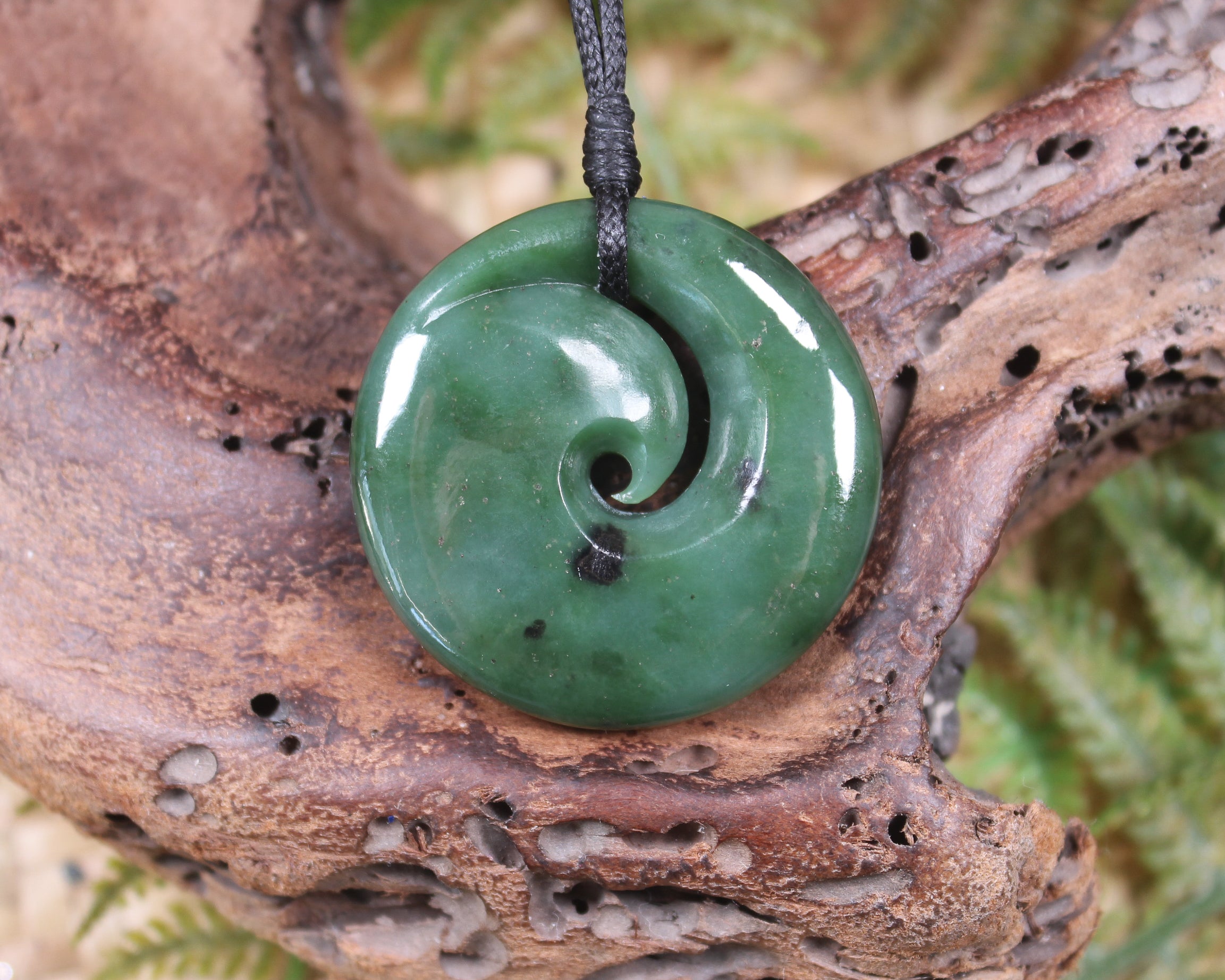 Koru carved from Hapopo Pounamu - NZ Greenstone