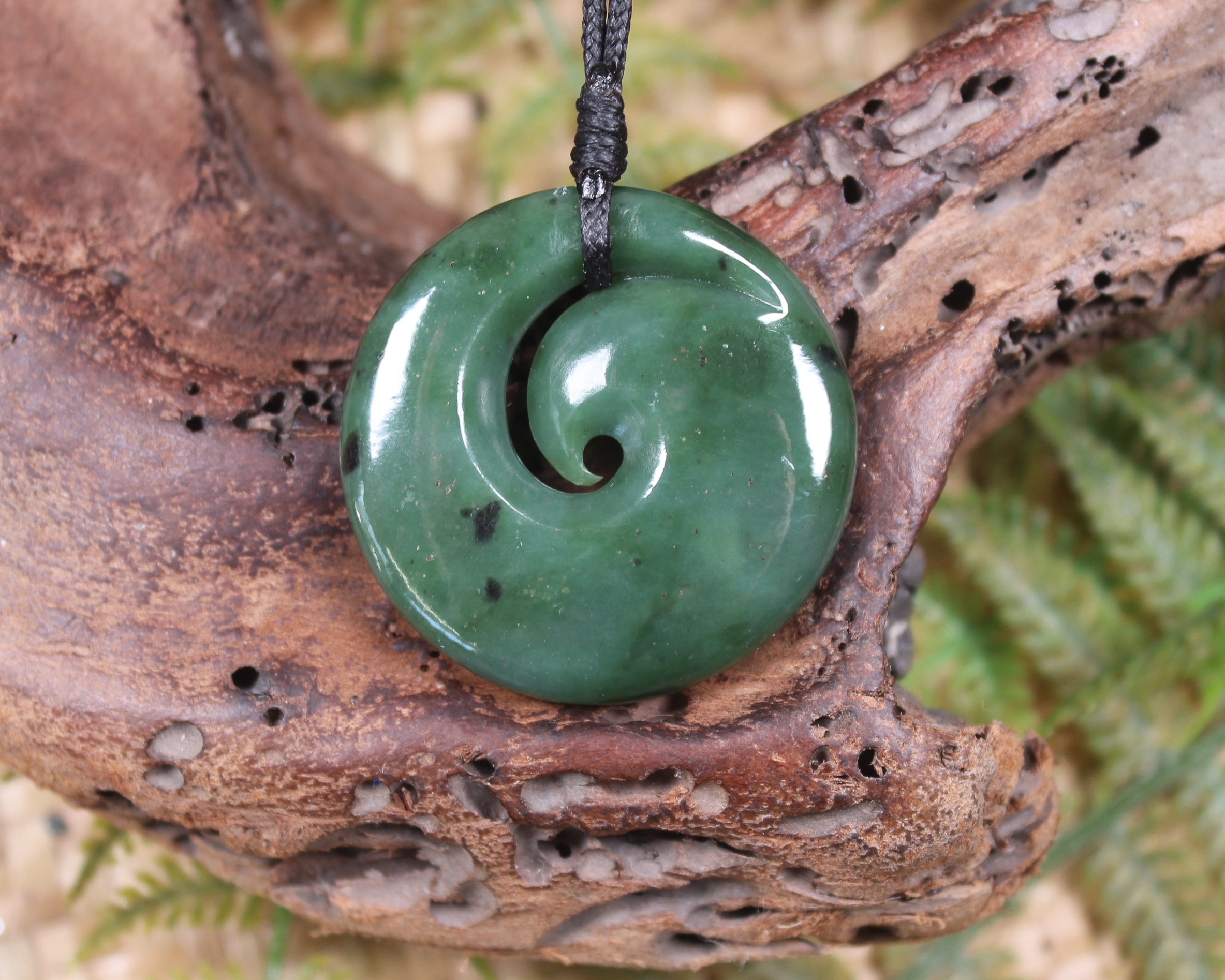 Koru carved from Hapopo Pounamu - NZ Greenstone