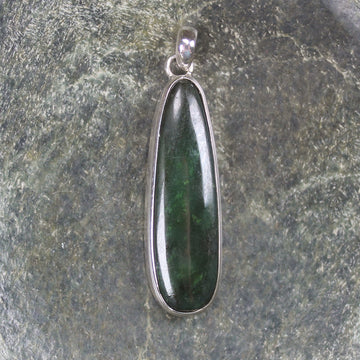 Kawakawa Pounamu pendant set in Sterling Silver - NZ Greenstone