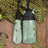 Pair of Toki and Roimata pendants carved from Auhunga pounamu - NZ Greenstone
