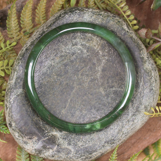 Bangle carved from Kawakawa Pounamu - NZ Greenstone
