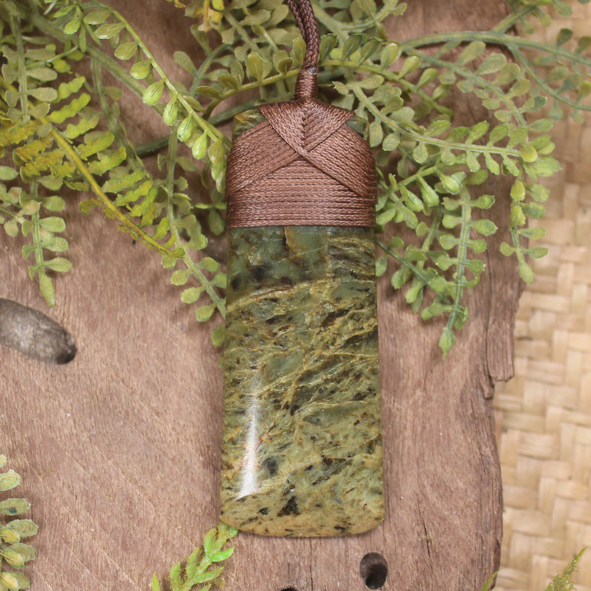 Pair of Toki and Roimata pendants carved from Rimu pounamu - NZ Greenstone