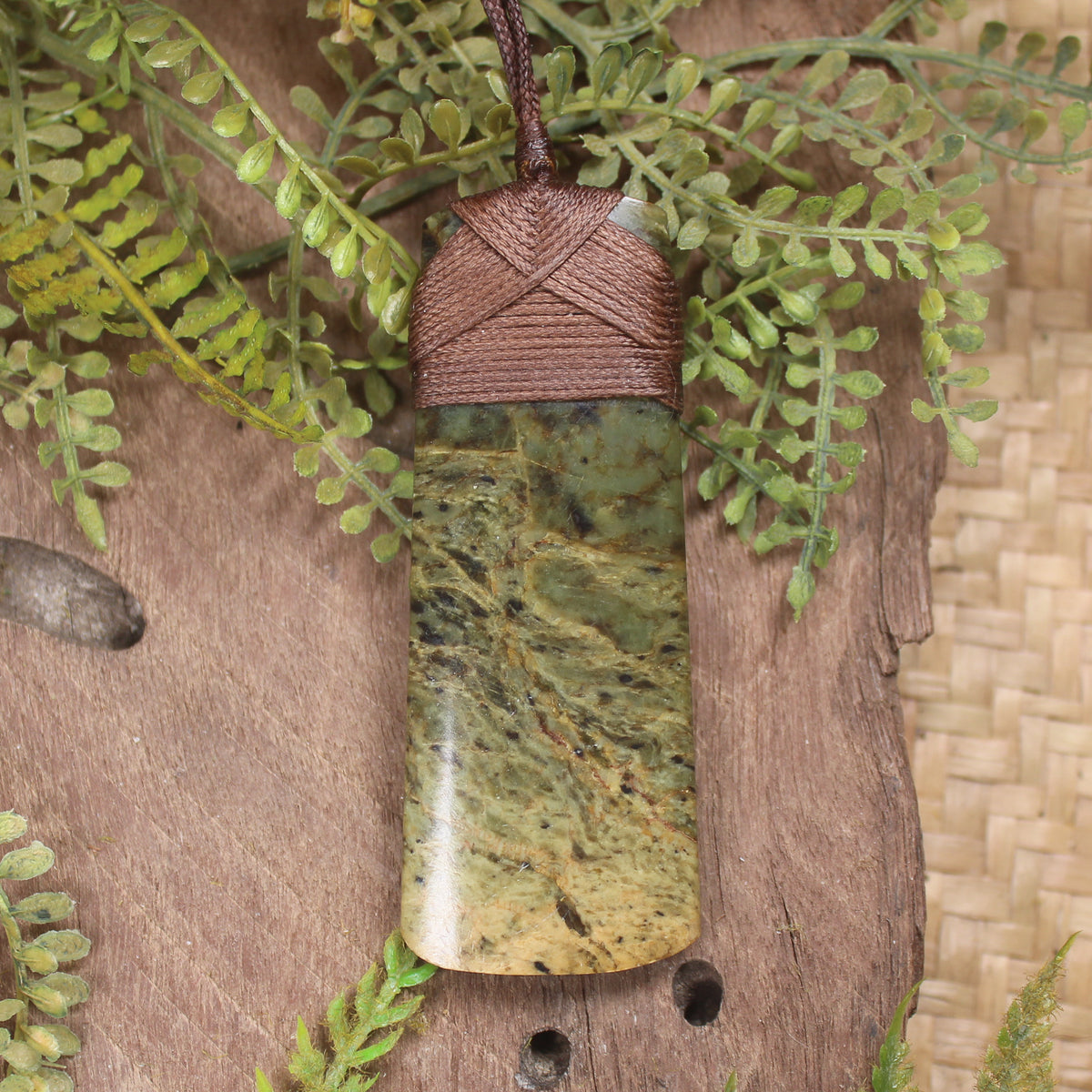 Pair of Toki and Roimata pendants carved from Rimu pounamu - NZ Greenstone