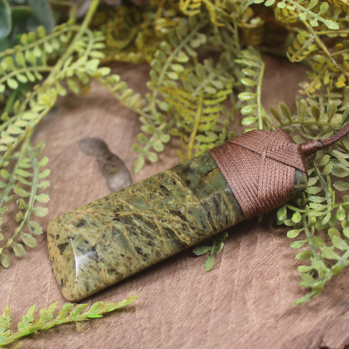 Pair of Toki and Roimata pendants carved from Rimu pounamu - NZ Greenstone