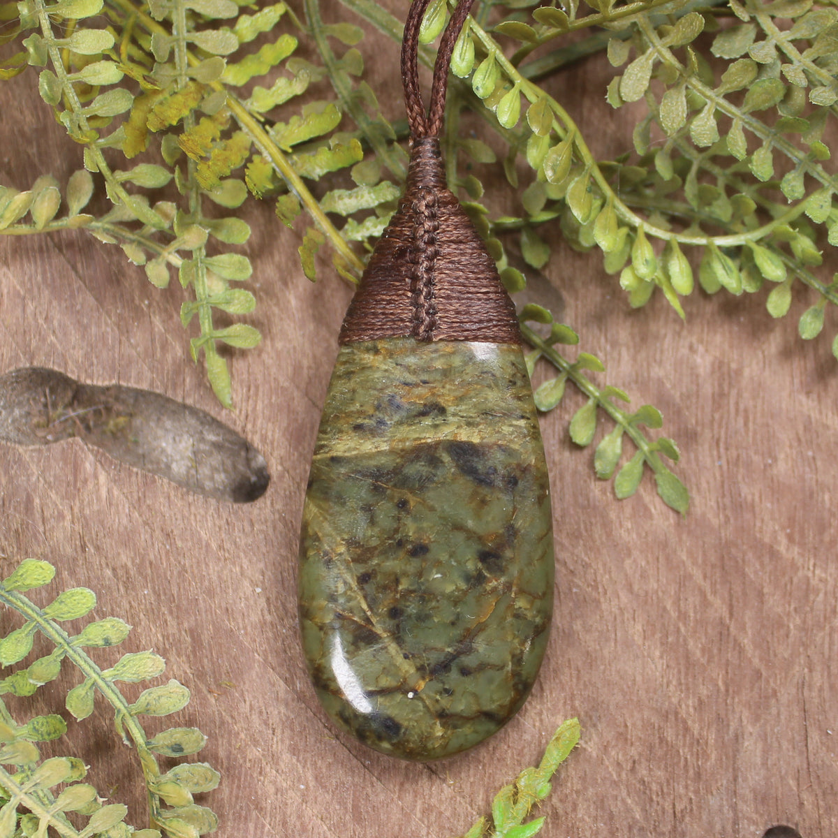 Pair of Toki and Roimata pendants carved from Rimu pounamu - NZ Greenstone
