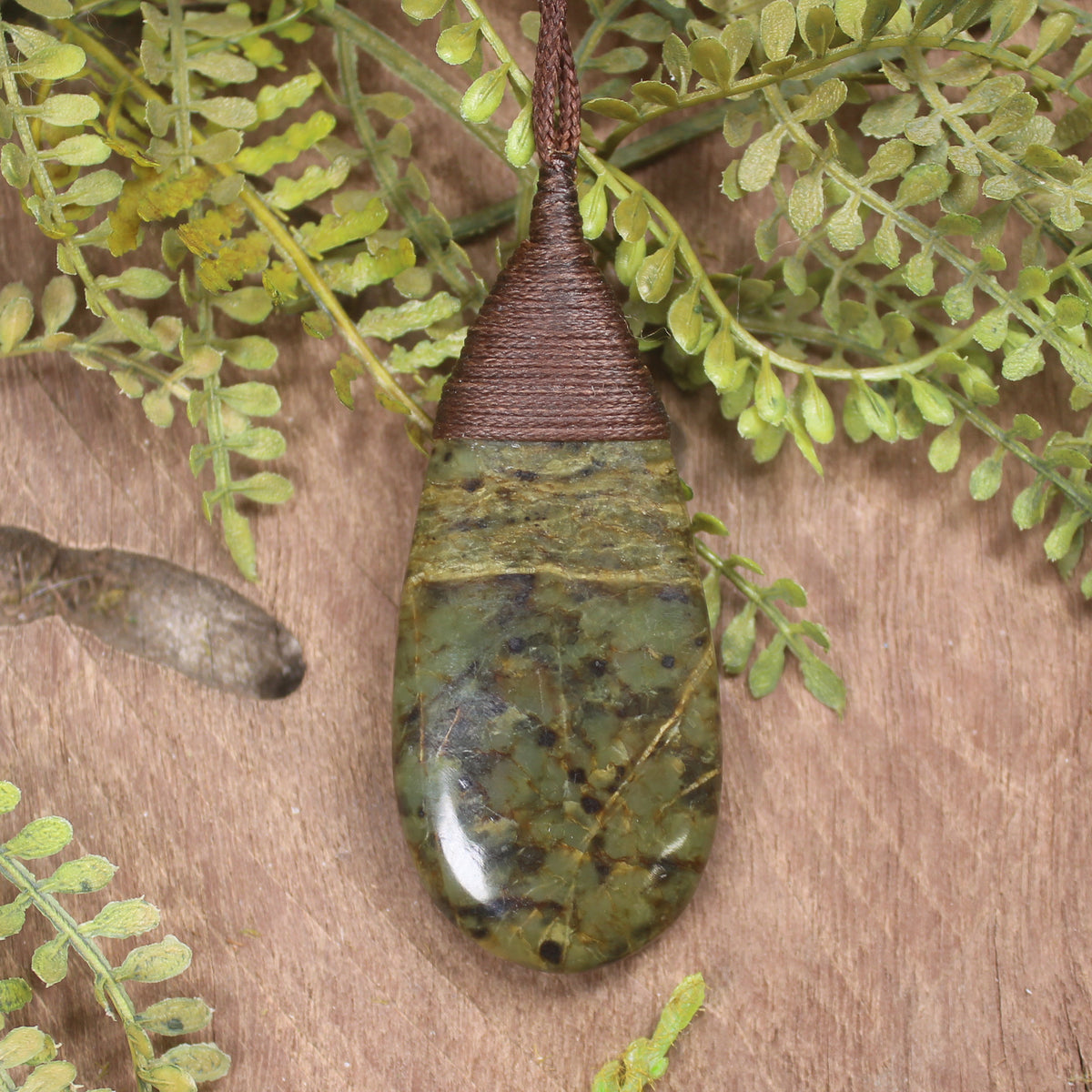 Pair of Toki and Roimata pendants carved from Rimu pounamu - NZ Greenstone