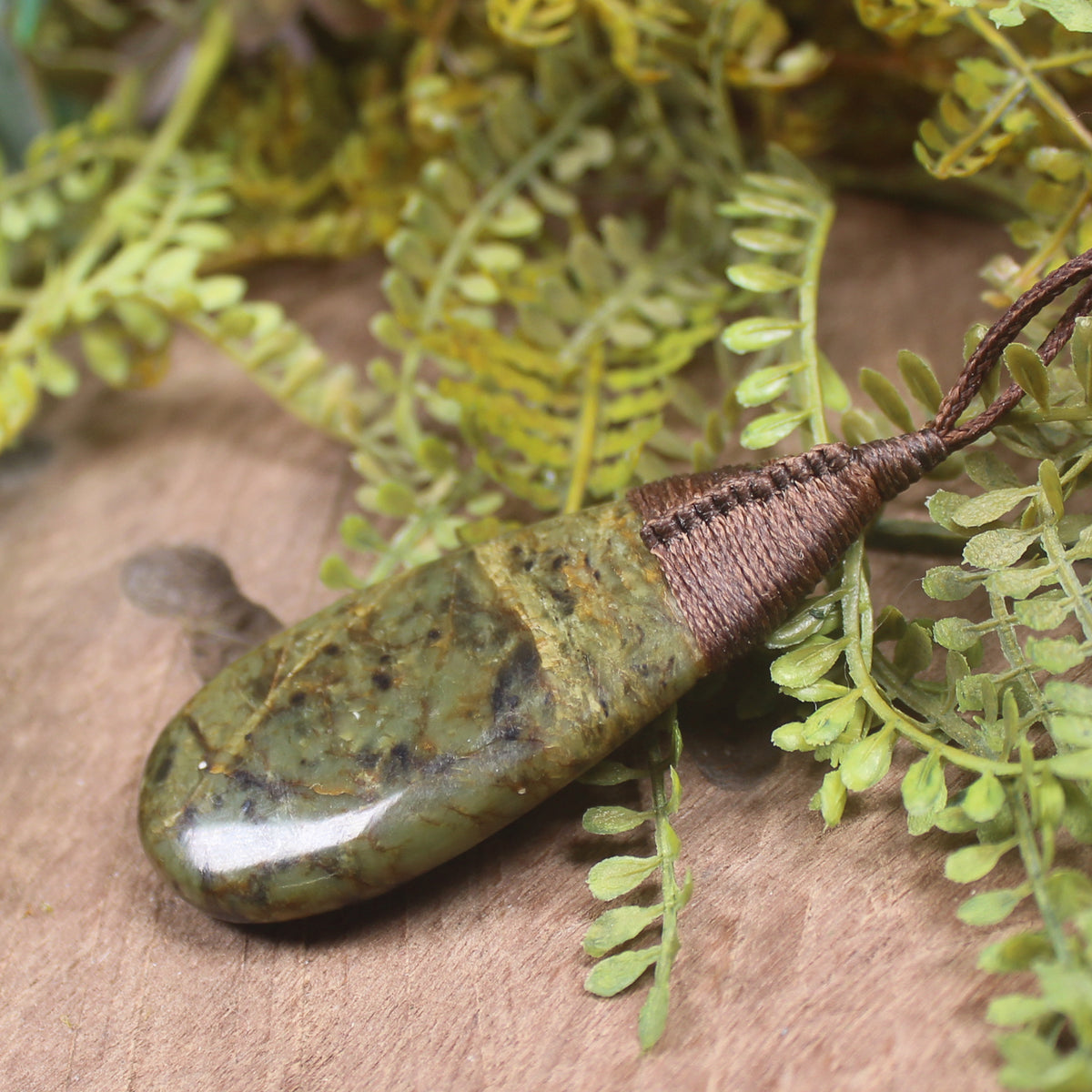 Pair of Toki and Roimata pendants carved from Rimu pounamu - NZ Greenstone