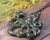 Te Wheke or Octopus Pendant carved from Rimu Pounamu - NZ Greenstone