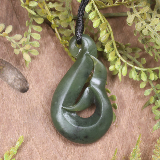 Whale Tail carved from Hapopo Pounamu - NZ Greenstone