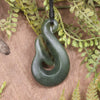 Whale Tail carved from Hapopo Pounamu - NZ Greenstone