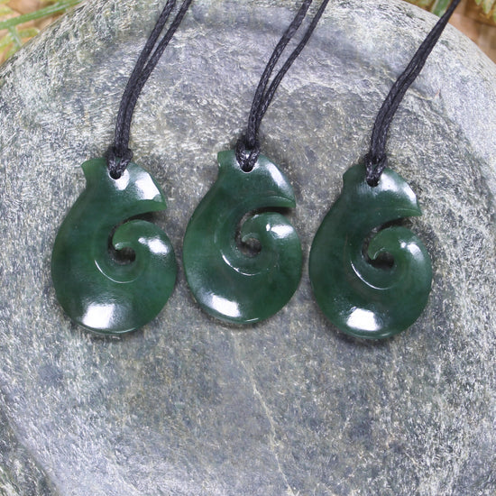 Hei Matau carved from Kawakawa Pounamu - NZ Greenstone