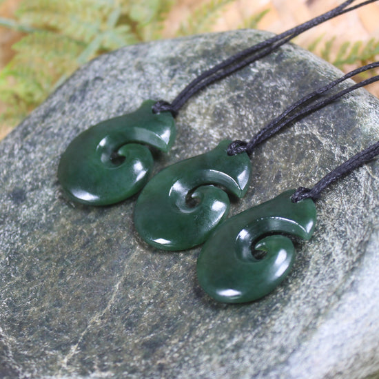 Hei Matau carved from Kawakawa Pounamu - NZ Greenstone