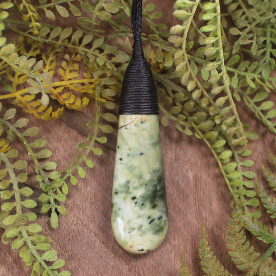 Roimata or Teardop carved from Hapopo Pounamu - NZ Greenstone
