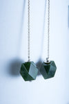 NZ Greenstone Sterling Silver Thread Styled Earrings