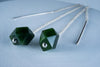 NZ Greenstone Sterling Silver Thread Styled Earrings