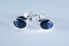 Iolite Sterling Silver Stud Earrings (AZ095)