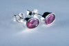 Pink Tourmaline Faceted Sterling Silver Stud Earrings (AZ099)