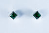 Emerald Sterling Silver Stud Earrings (AZ102)